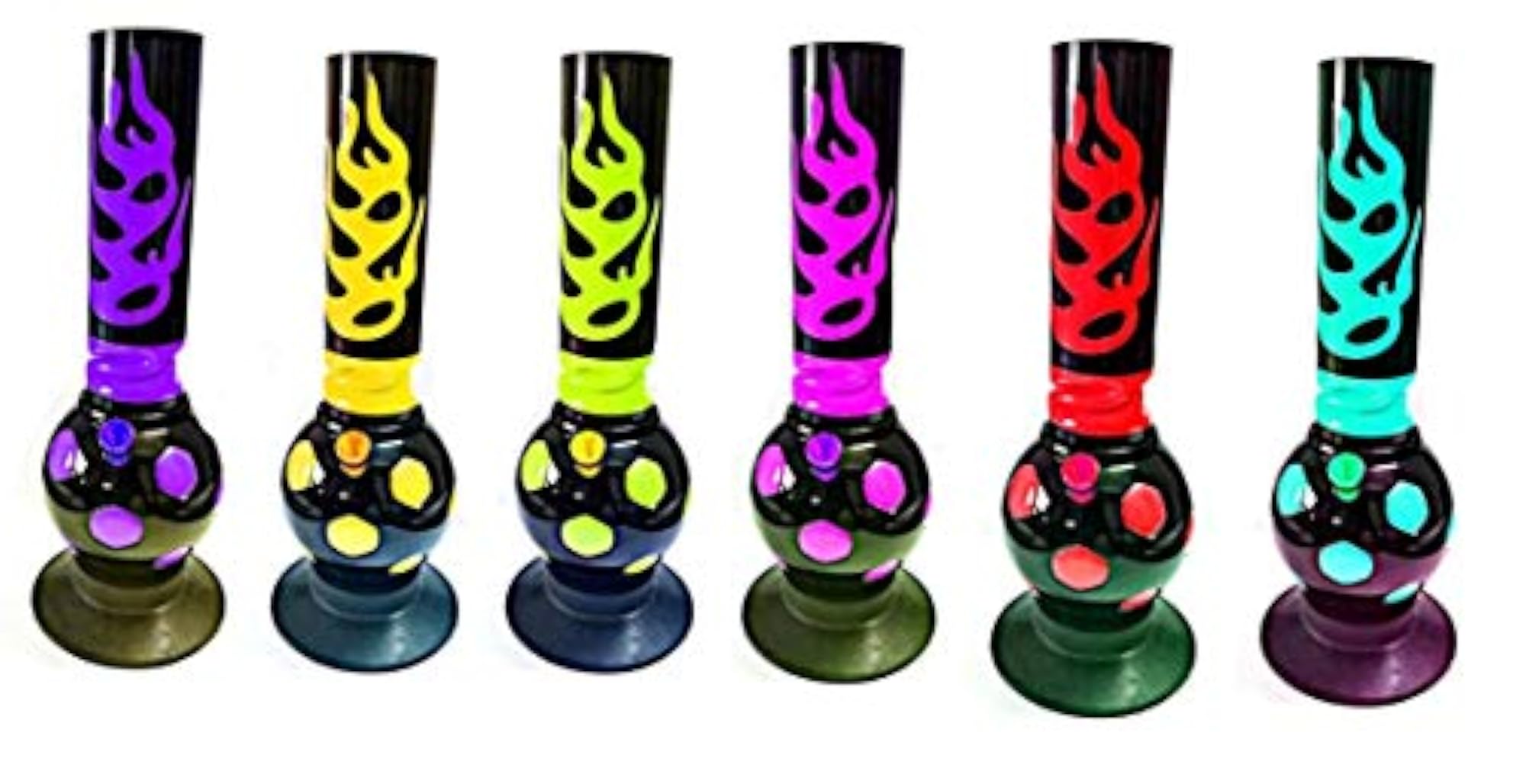 Acrylic Bong 50mm/12 Inch Fire Design Bong