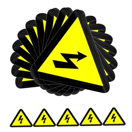Autocollants de chocs électriques adhésifs jaunes triangulaires Alipis