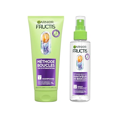 Garnier Fructis Metodo Riccioli Duo Shampoo e Spray Idratante con Acido Ialuronico e Burro di Karité