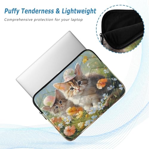 Funda para portátil de 13-14 pulgadas impermeable con diseño de gatos miniatura 5