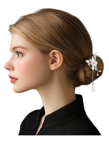 Épingle à cheveux argentée fleur HangErFeng 853 cadeau idéal femme