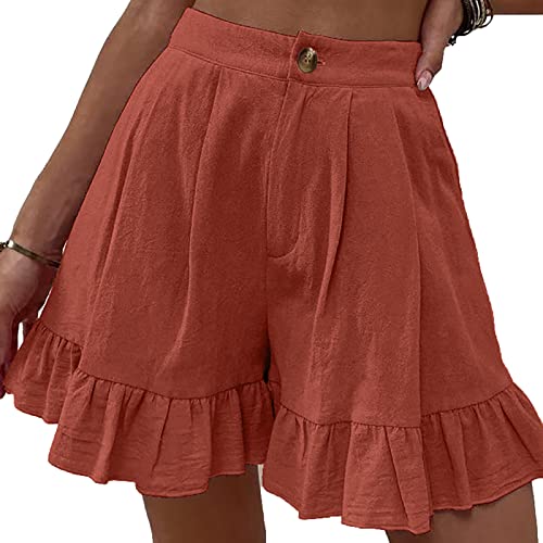 Short yoga femme taille haute gainant et anti-frottement avec poches téléphone