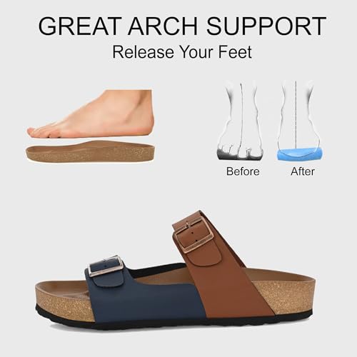 Image of Centrino Men's Berkin-Style Slip-On Sandals | Open Toe Design | Soft PU Footbed | Lightweight & Comfortable | Arch Support | On-Grip Sole | Casual Outdoor Wear (9209)