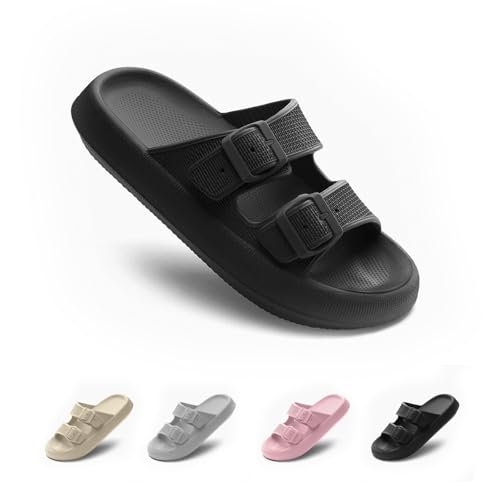 Wesondesign Cozislides Original - Chanclas de baño para mujer, Negro , 42/43 EU