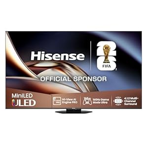 Hisense 55U8Q – Mini LED Pro Smart TV 55 Pulgadas, Procesador Hi-View IA Pro, 4.1.2 Sonido multicanal, Modo Juego Ultra 165Hz, Antireflejos Pro, Full Array Local Dimming, Dolby Vision IQ, Dolby Atmos