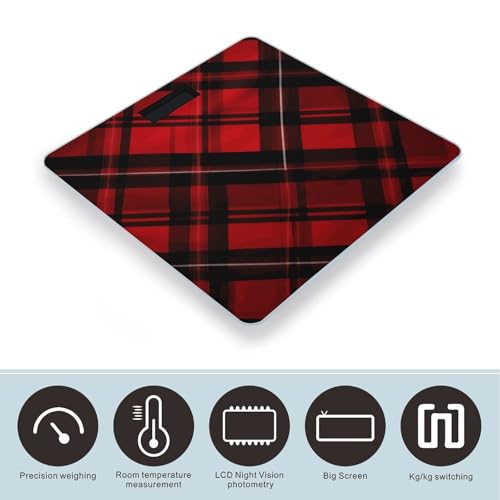 Báscula Digital Inteligente de Baño Cuadro Rojo y Negro miniatura 3