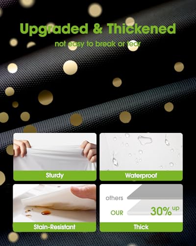 Image of Pureegg Plastic Table Cloth Disposable 8 Pack, 54 x 108 Inch Table Cloths, Graduation Decorations Class of 2026, Graduation Tablecloths, Rectangle, Plastic Cover, Leakproof & Sturdy, Black and Gold