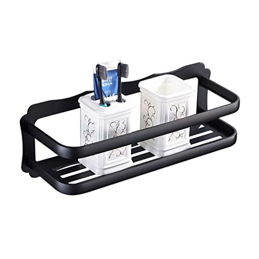 Multi-use Black Bathroom Shelf Set: Space Saving Rustproof Extra Strong Acrylic Shelving Easy to Wall Mount （ Size : 30 12 14cm (Size : 40cm)