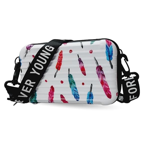 Image of 3D Sling Box Bag /Forever Young Sling bag /Cross body Shoulder bag /Stylist Cosmetic Bag /Women Sling Bag /Trendy Suitcase Type Bag For Girls