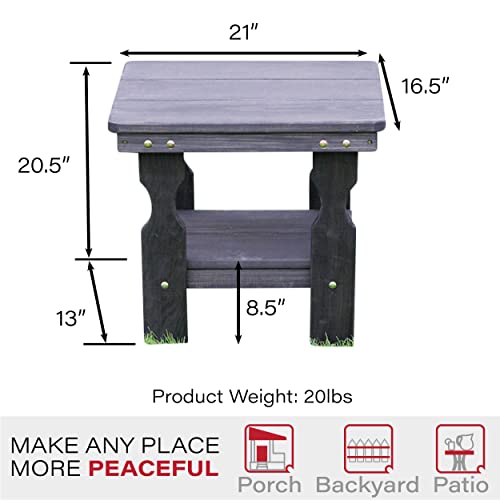 Amish Casual Heavy Duty Pressure Treated End Table (Semi-Solid Black Stain) #TOP6