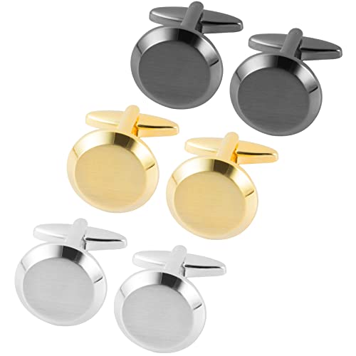 Image of Cufflinks for Men Classic Wedding Business Shirt Cuff Links Set Gifts with Box