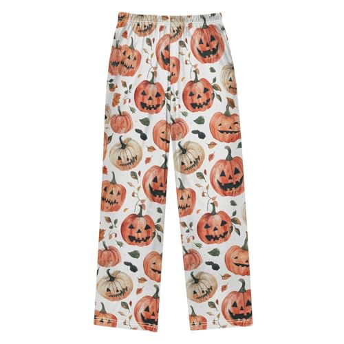 Halloween Pajama Pants Halloween Pumpkin Maple Long Sleep Pants Lounge Bottoms2
