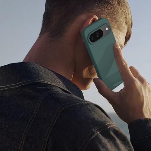Image of Tobfit Back Cover Case Compatible with Google Pixel 9 /9 Pro, Case Cover Rugged Flexible Durable Anti-Slip Silicone Protection Shockproof Google Pixel 9 /9 Pro Back Cover (Dark Green)