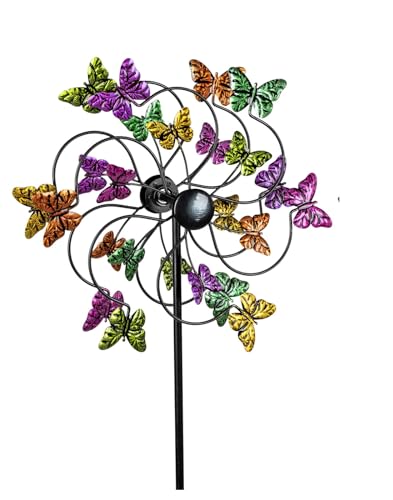 Buntes Windrad für den Garten Modell Schmetterling Windspiel...