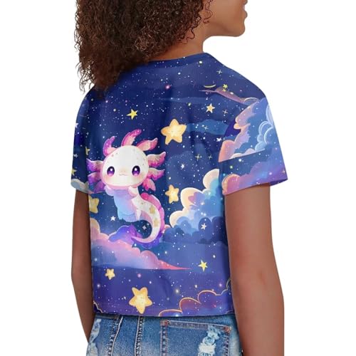 Image of Kids Crop Top Short Sleeve T-Shirts for Girls Size 5-14