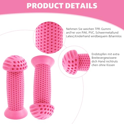 Image of Proberos Kids Bike Handle Grip 3.9 inches Soft Silicone Grip Sleeve Cover Porous Silicone Anti-slip Grip Universal Children's Bicycle Grips for Scooter, Tricycle, Children's Balance Bike, Pink