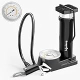 Lifelong High-Pressure Foot Pump with Dual Head & Gauge | Heavy Compressor Cylinder for Bicycle, Motorbike, Car, Football | Mini Foot-Activated Tyre Inflator (LLBAPM01, Black)