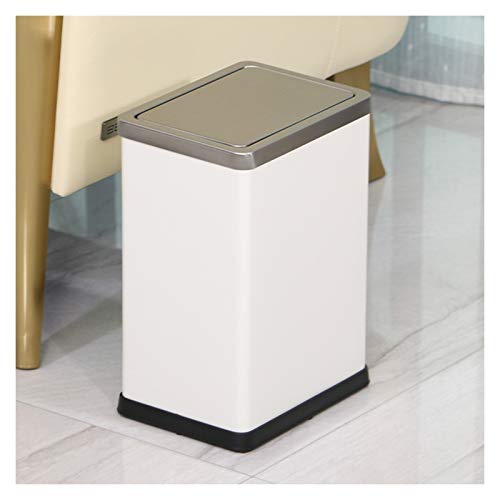 Waste Bins Square Shake Lid Trash Can Creative Large Container Bin Household Stainless Steel Trash Can for Cupboard Bathroom Bedroom Office Kitchen Trash Can (Size : F-10L) (B)
