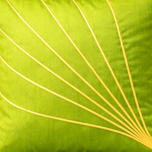 Image of LOFEY Dupion Silk Cushion Cover, 16 x 16 Inch (40 x 40 cm), Decorative Sofa Pillow Cover, Zipper Closure (2, Green)