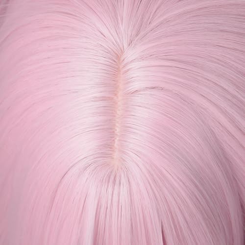 Image of LABEAUTE Long Pink Anime Cosplay Wig with Bangs for Women Girls, Heat Resistant Synthetic Wig for Halloween Costume Party Daily Wear with Adjustable Breathable Cap