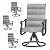 VONZOY Patio Swivel Chairs Set of 4, Outdoor Dining Chairs with High Back, All-Weather Swivel Rocker Chair for Lawn, Porch or Garden (Padded Grey)
