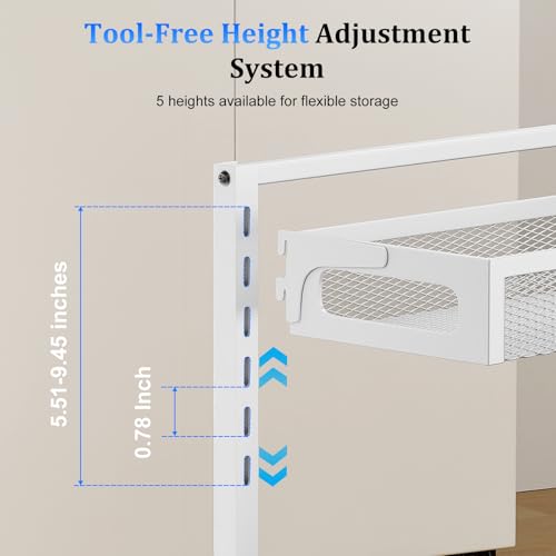 Image of Petiza Metal Under Sink Organizer, Pull Out Cabinet Organizer Rack with Silk-Smooth Bottom Drawer, 5-Level Adjustable, Multi-Purpose Storage Shelf for Bathroom, Kitchen, Vanity, Pantry (2-Pack)