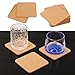 Geytetqi 130 Pieces 4 x 4 Inch Cork Coasters for Drinks, 100 mm Square Cork Coasters, Non-Slip, Heat-Resistant, Absorbent & Reusable, Perfect for DIY Crafts and Home Tabletop Decoration