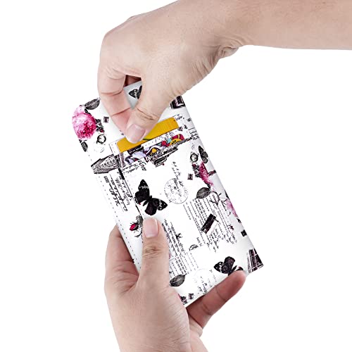 Image of XEYOU Women's Card Wallet Envelope Style Credit Card Holder Cute Cash Wallet for Ladies, White Iron Tower, Minimalist