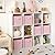 GRANNY SAYS Cube Storage Bins, 11 Inch 6 Pack Storage Cube Organizer, Foladble Fabric Storage Boxes with Handle, Decorative Clothing Storage Baskets for Shelves, Closet, Pink