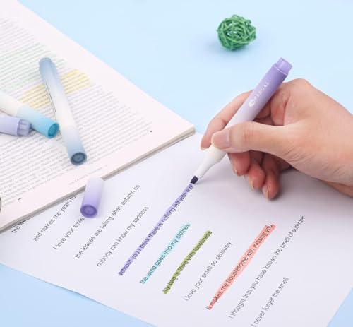 Image of RECLUSE 4 PSC Aesthetic Highlighter Pen,Bible Highlighters Pen No Bleed Pastel Marker,Student Markers,Eye Protection,Large Capacity Highlighters For Journaling Note Taking School,Office Supplies