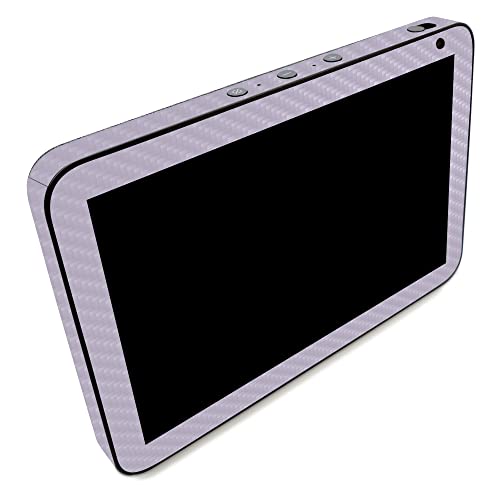 Image of MightySkins Carbon Fiber Skin Compatible with Amazon Echo Show 8 (Gen 2) - Solid Lilac | Protective, Durable Textured Carbon Fiber Finish | Easy to Apply | Made in The USA