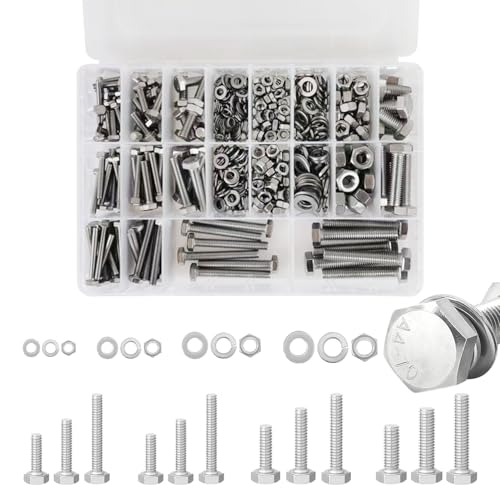 Écrous M4 M5 M6 M8 et assortiment de boulons hexagonaux en acier au carbone pour réparation
