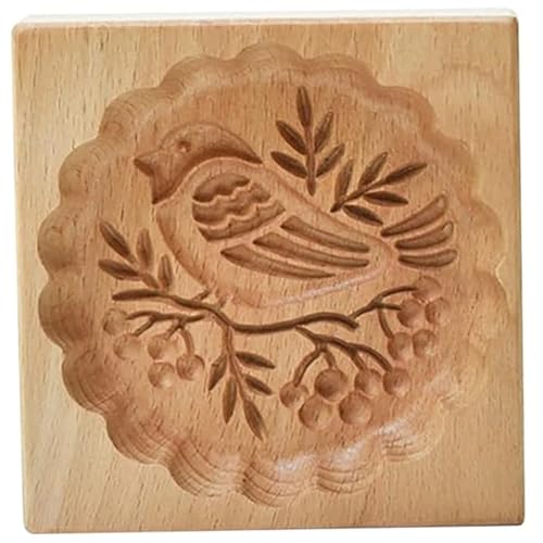 Moules de biscuits en bois, moule sablée 3D sculpté, tampons de biscuits non bâton 3, 9 pouces, moules réutilisables pour la cuisson des