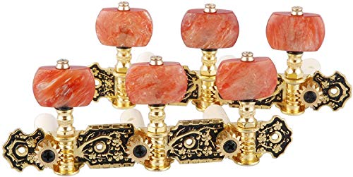 Image of Mr.Power Guitar Tuners Machine Head 3+3 Set Tuning Keys Machine Pegs for Classical Guitar(Agate Color Button)