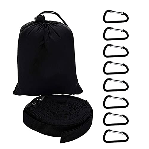 Maxten Cordão de acampamento com 19 chaveiros mosquetões, corda de pendurar para acampamento portáti