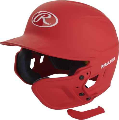 Rawlings Mach Ext Batting Helmet Extension Flap Piece, Matte Scarlet, Right Hand Batter #TOP2