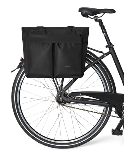 LARKSON Fahrradtaschen f&uuml;r Gep&auml;cktr&auml;ger Damen & Herren Schwarz - Nova Bike - 2 in 1 Fahrrad Shopper Tasche & Gep&auml;cktr&auml;gertasche Hinten - Einkaufstasche - Wasserabweisend