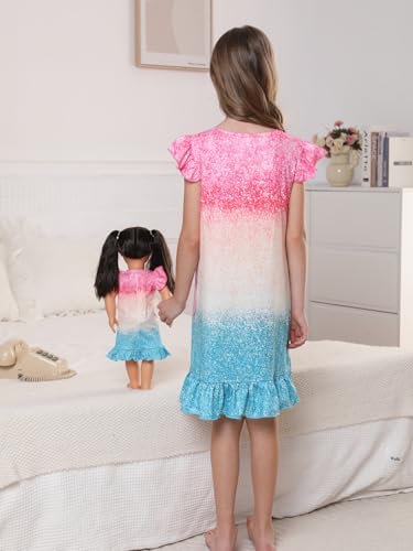 Bow Dream Girl Dress Cute and Matching American Girl Doll Clothes Accessories Party Birthday Sequins Print4