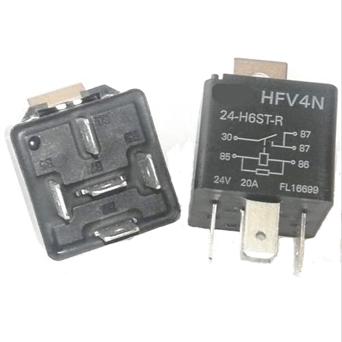 Relé HFV4N 24-H6ST-R de 24VDC y 20A con 5 pines para control de automatización