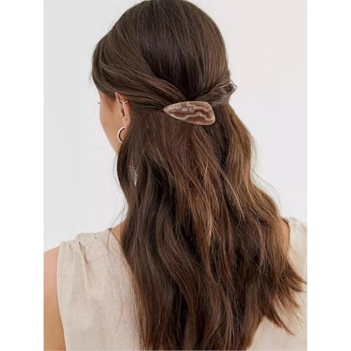 CURASA Pinzas de Pelo Alligator 6PCS de Metal y Resina Acrílica, Broches Antideslizantes, Accesorios Decorativos para Flequillo Marrón para Mujeres y Niñas con Cabello Grueso y Fino miniatura 5