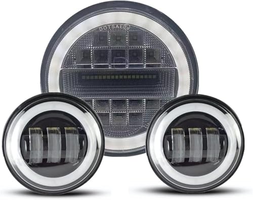 Phare de moto LED 7" surpuissant avec feux de croisement antibrouillard pour route de nuit
