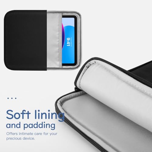 Image of Dadanism 9-11 inch Tablet Sleeve Bag Carrying Case for iPad (A16) 11th Gen 11 inch, iPad 10th Gen 10.9 inch Air 5 /4, iPad Air M4 /Pro 11 inch, iPad 9 /8 /7th, Galaxy Tab A11+ Plus 11 inch, Remarkable 2 10.3 inch, Black
