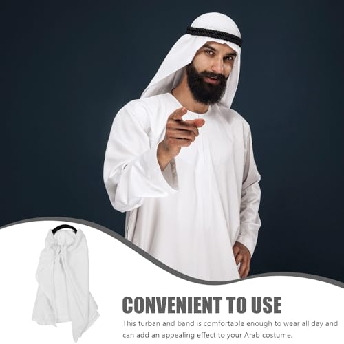 Pañuelo árabe de diseño clásico y poliéster blanco resistente 4