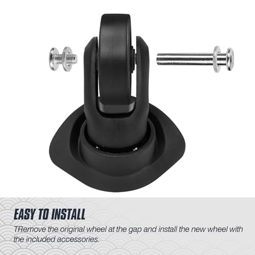 Domiella 4Pcs Luggage Replacement Wheels, OD 50mm 360 Spinner Swivel Casters, Wear-Resistant Rubber Suitcase Trolley Wheels Repair Kit, PF304