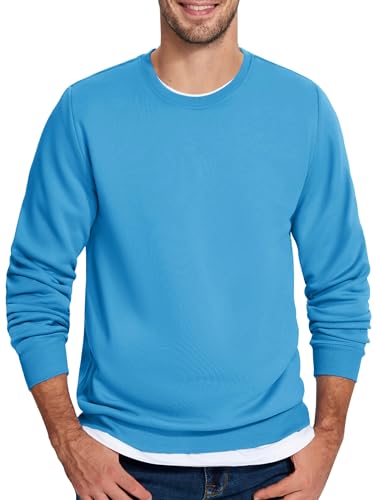 TACVASEN Men's Long Sleeve Crewneck Sweatshirt Winter and Fall Casual Warm Sweatshirt Fleece Lined Pullover2