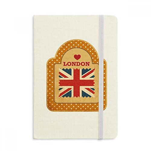 Carnet A5 Union Jack à couverture rigide en tissu reliure classique motif Londres multicolore