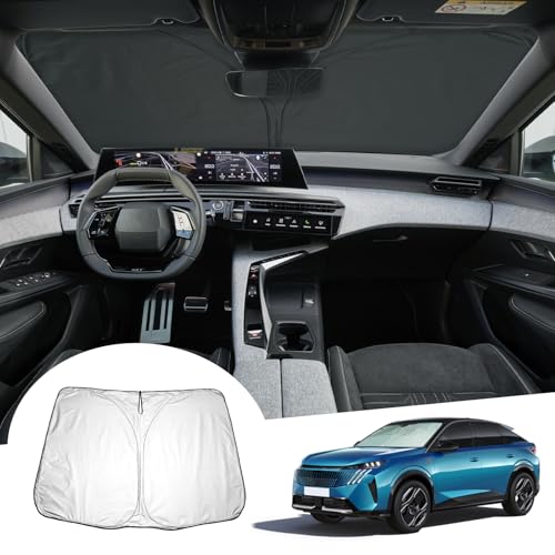 GAFAT Nuevo Peugeot E-3008 GT Allure 2024 2025 Parasol para Parabrisas Interior, Peugeot E3008 2024 Protección Solar, Enfriamiento, Protección UV, Peugeot E-3008 Accesorios 2025