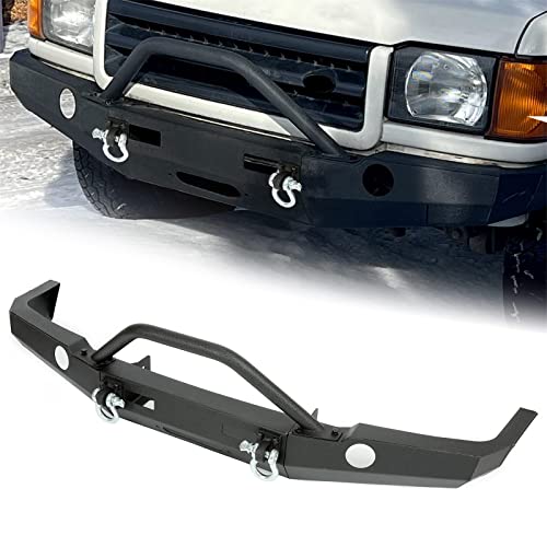 Kuafu BL1436 Off-Road Front Bumper Compatible With 1998-2004 Land Rover Discovery 2 W/Winch Mount & Bull Bar Black Powder Coated Steel cover