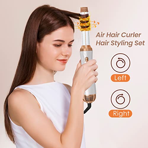 Hot Air Brush,Yitrust 6 In 1 Hair Dryer Brush,2023 Negative Ionic Detachable Hair Styling Tool Set,Round Hot Air Straightener Brush Volumizer,Air Curler Wand,Brush Blow Dryer Set #TOP2