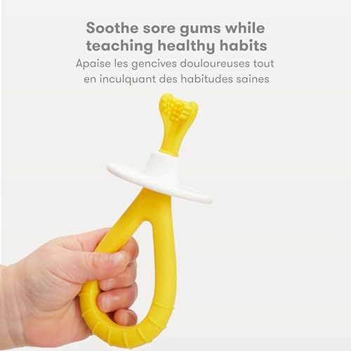 Image of Frida Baby Training Toothbrush for Babies with Soft Silicone Bristles, Yellow 1 Count(Pack of 12)